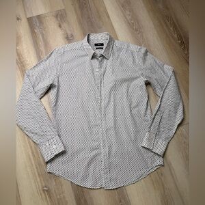 Hugo Boss Slim Fit Dress Shirt Men’s M | Italian Fabric Patern Button Down